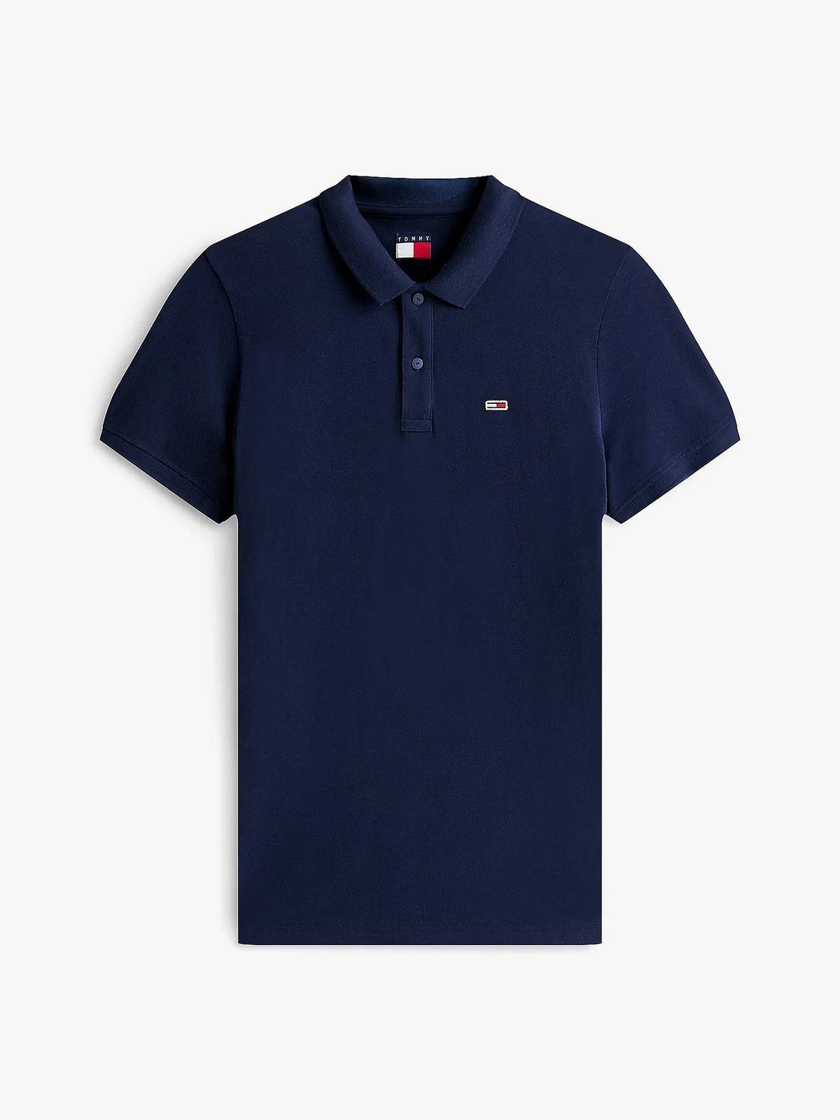 TOMMY HILFIGER Poloshirt mit schmaler Knopfleiste Herren blau