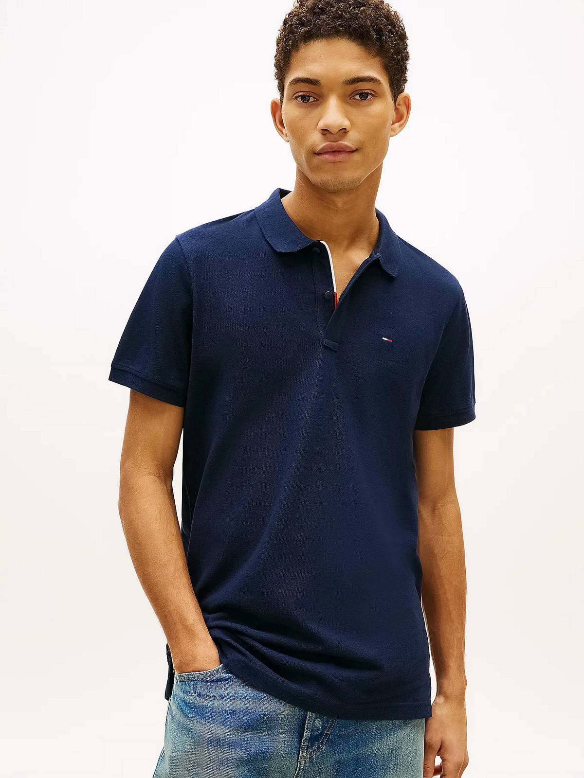 TOMMY HILFIGER Polo slim placket Man blue Photo 2
