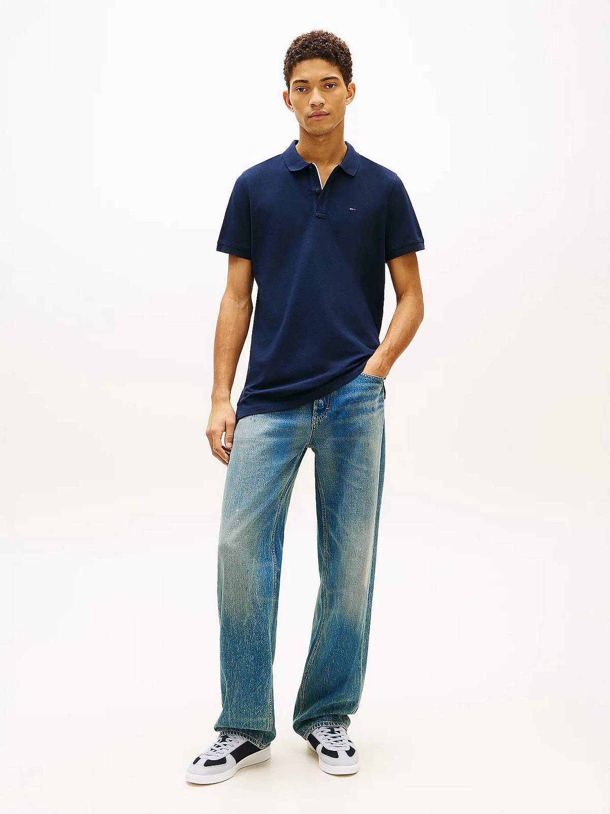 TOMMY HILFIGER Polo slim placket Man blue Photo 4
