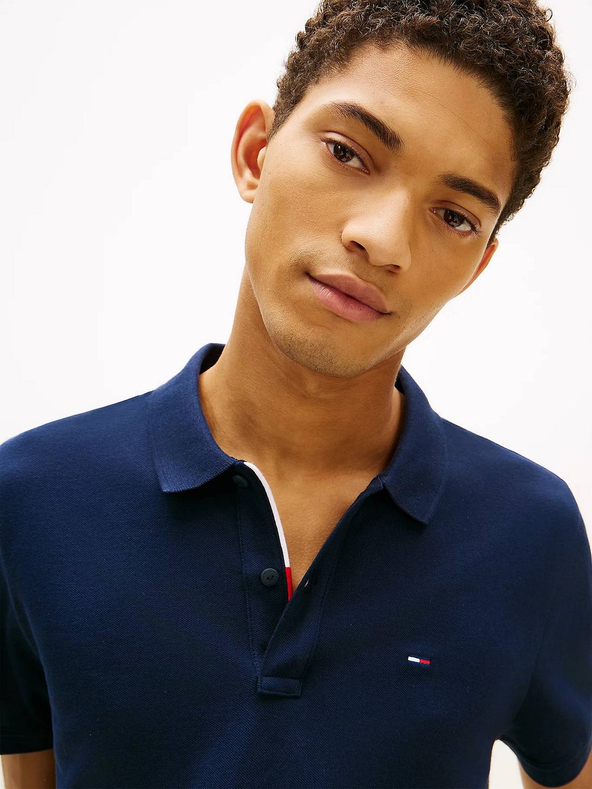 TOMMY HILFIGER Polo slim placket Man blue Photo 3