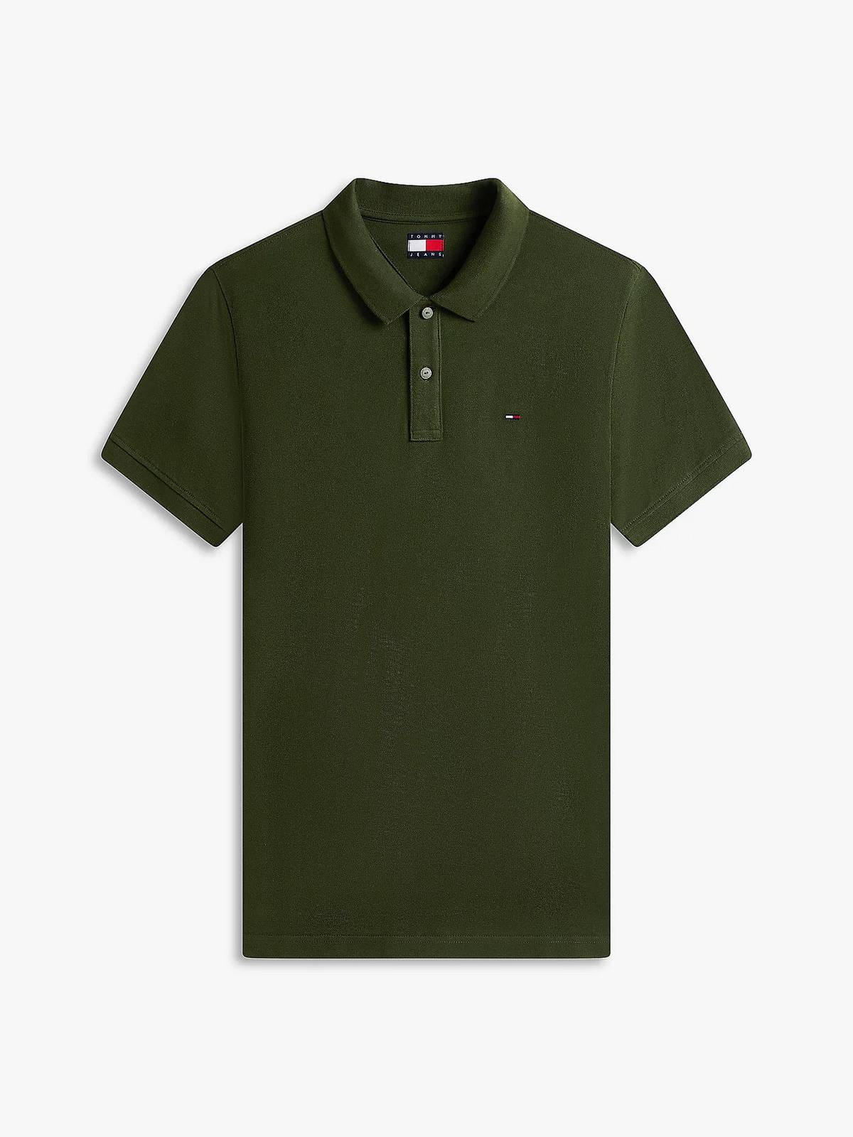 TOMMY HILFIGER Poloshirt mit schmaler Knopfleiste Herren grün
