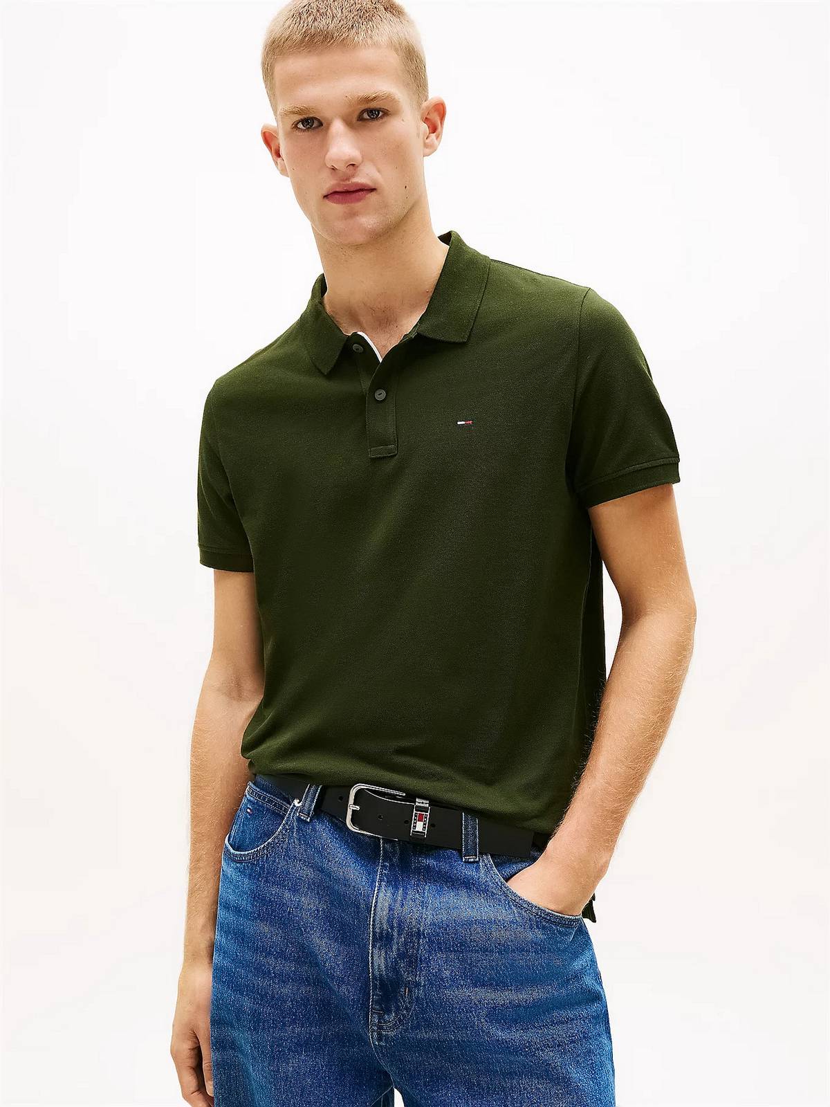 TOMMY HILFIGER Polo slim placket Man green Photo 2