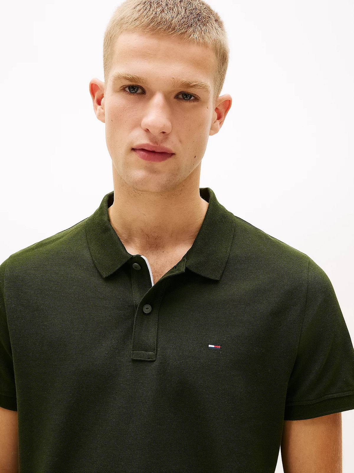 TOMMY HILFIGER Polo slim placket Man green Photo 3