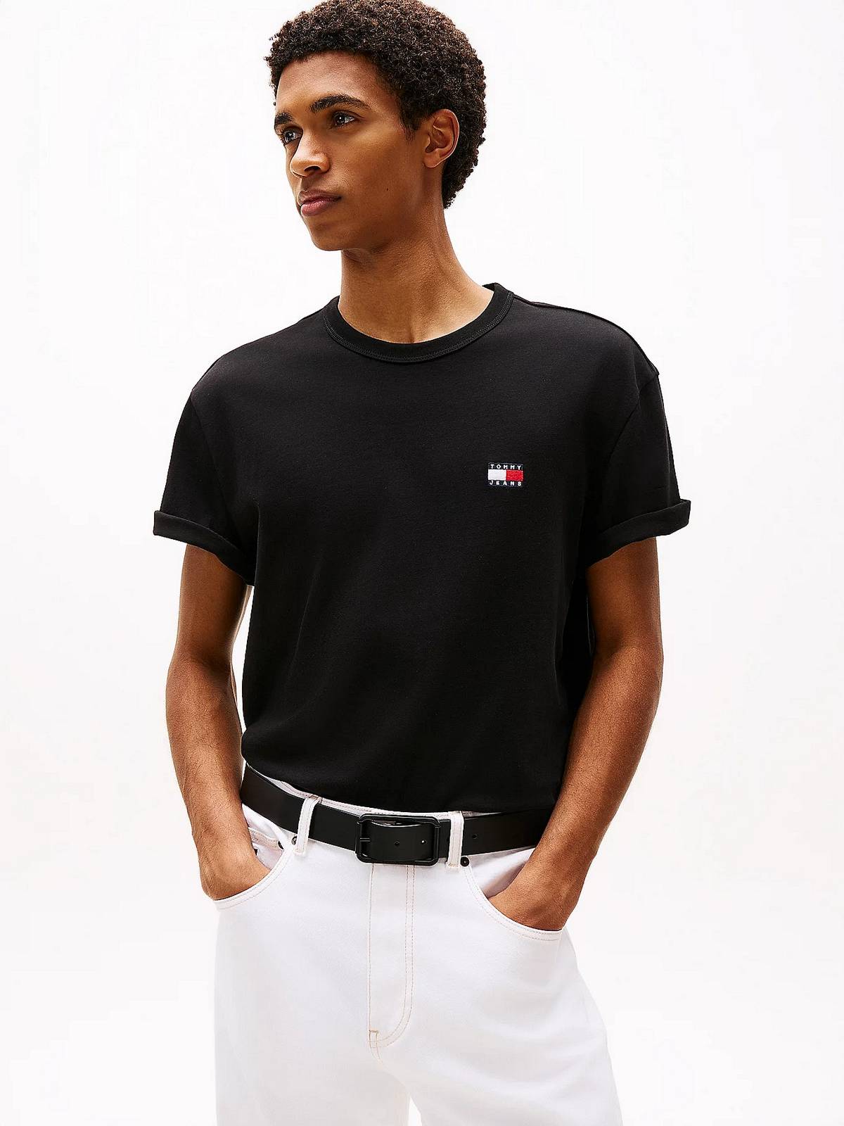TOMMY HILFIGER Tee reg badge Man black Photo 2