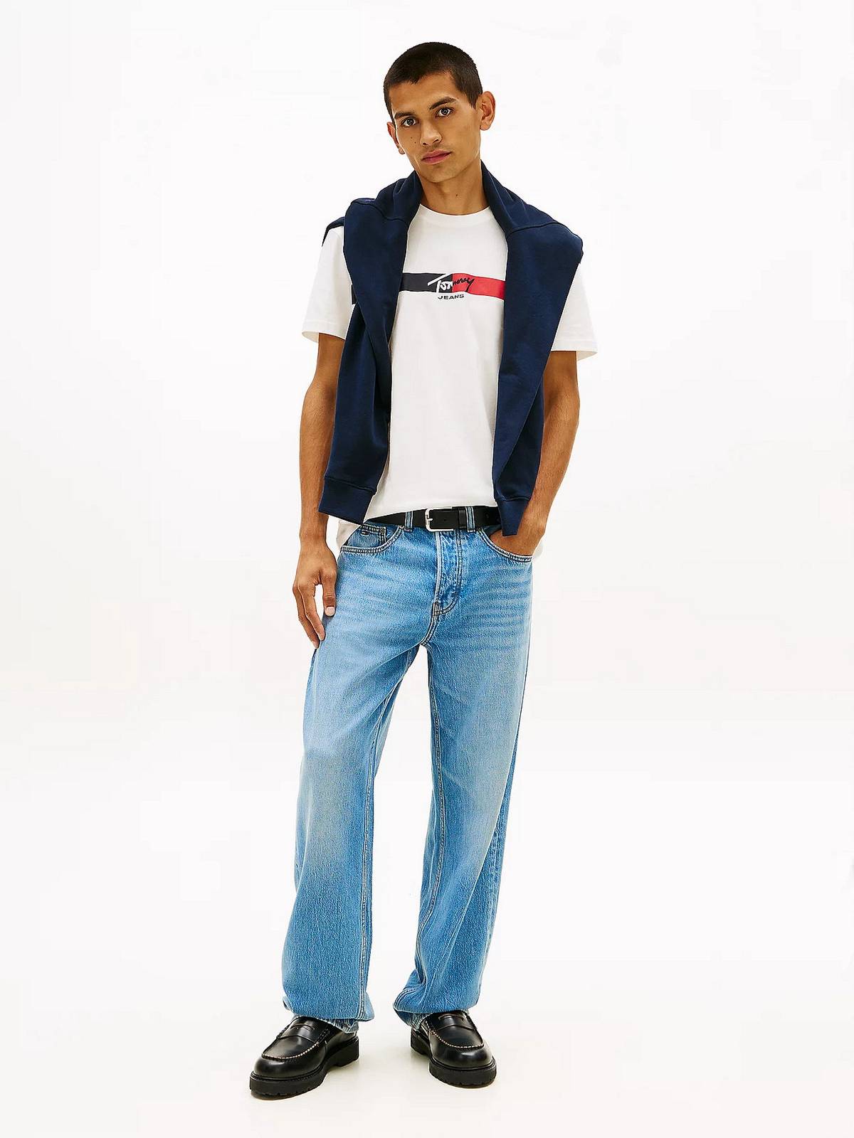 TOMMY HILFIGER Tee reg signature stripe Man white Photo 4
