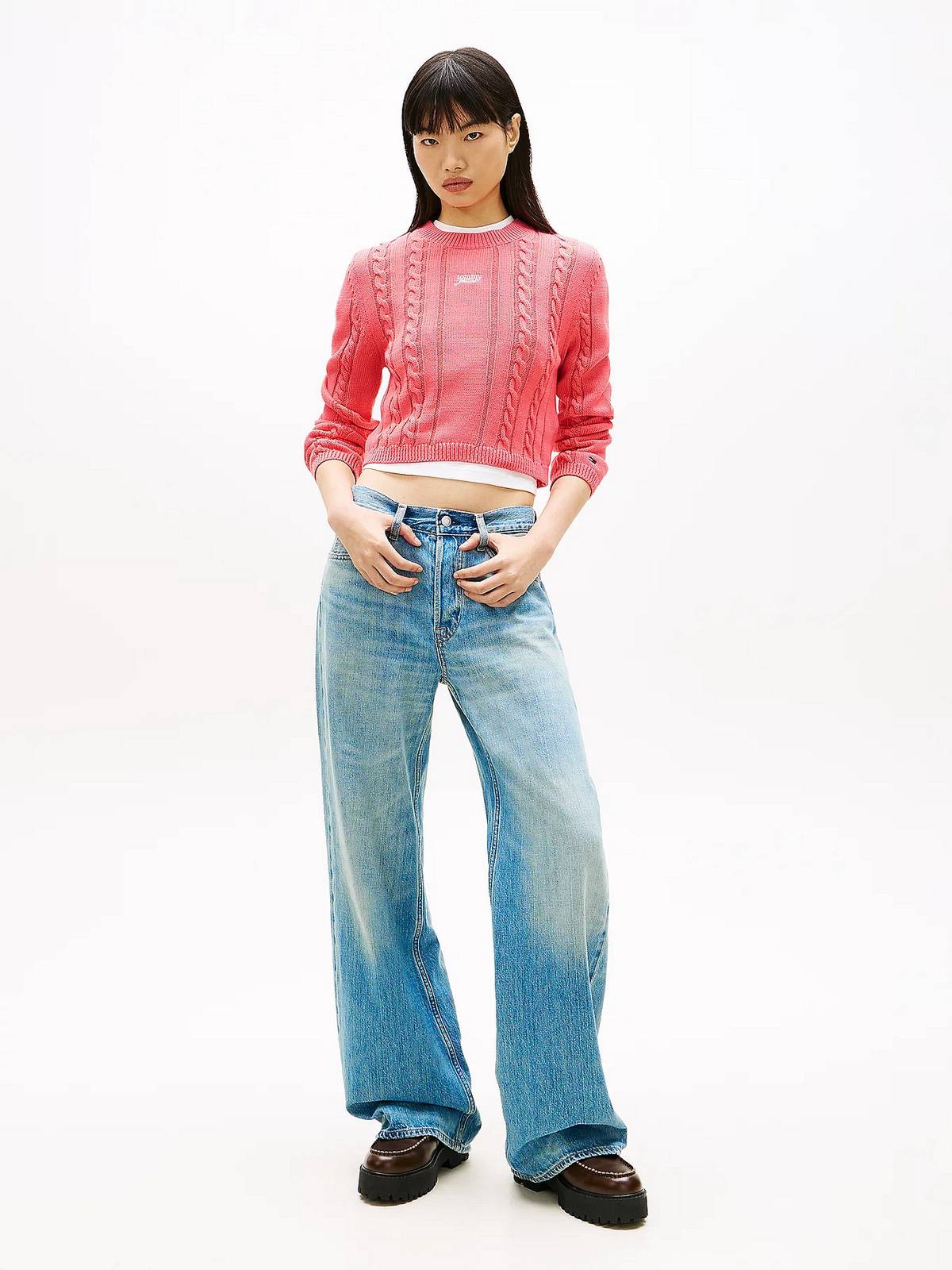 TOMMY HILFIGER Sweater cable script Woman pink Photo 4