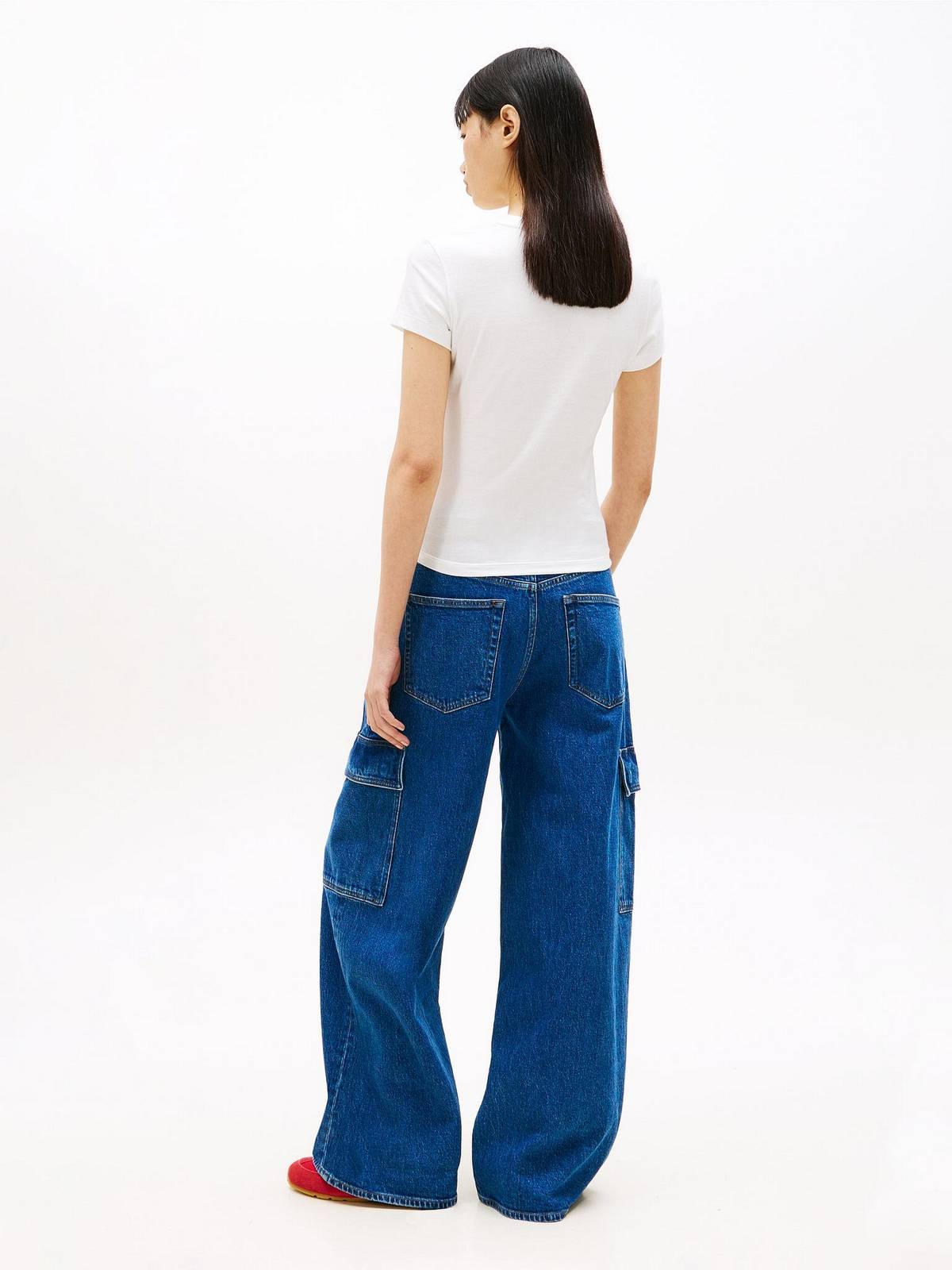 TOMMY HILFIGER Slim wavy flag tee Woman white Photo 5