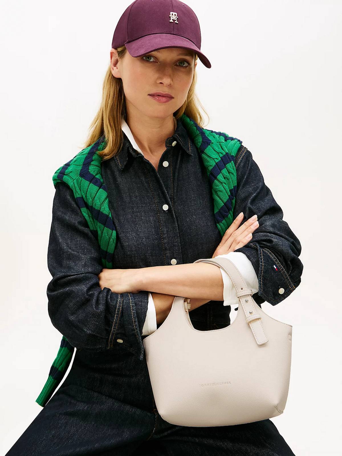 TOMMY HILFIGER TH Logo mini tote Woman white Photo 5