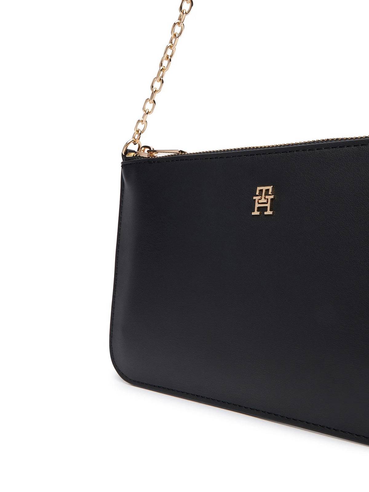 TOMMY HILFIGER TH Icon Chain shoulder pouch Woman black Photo 3