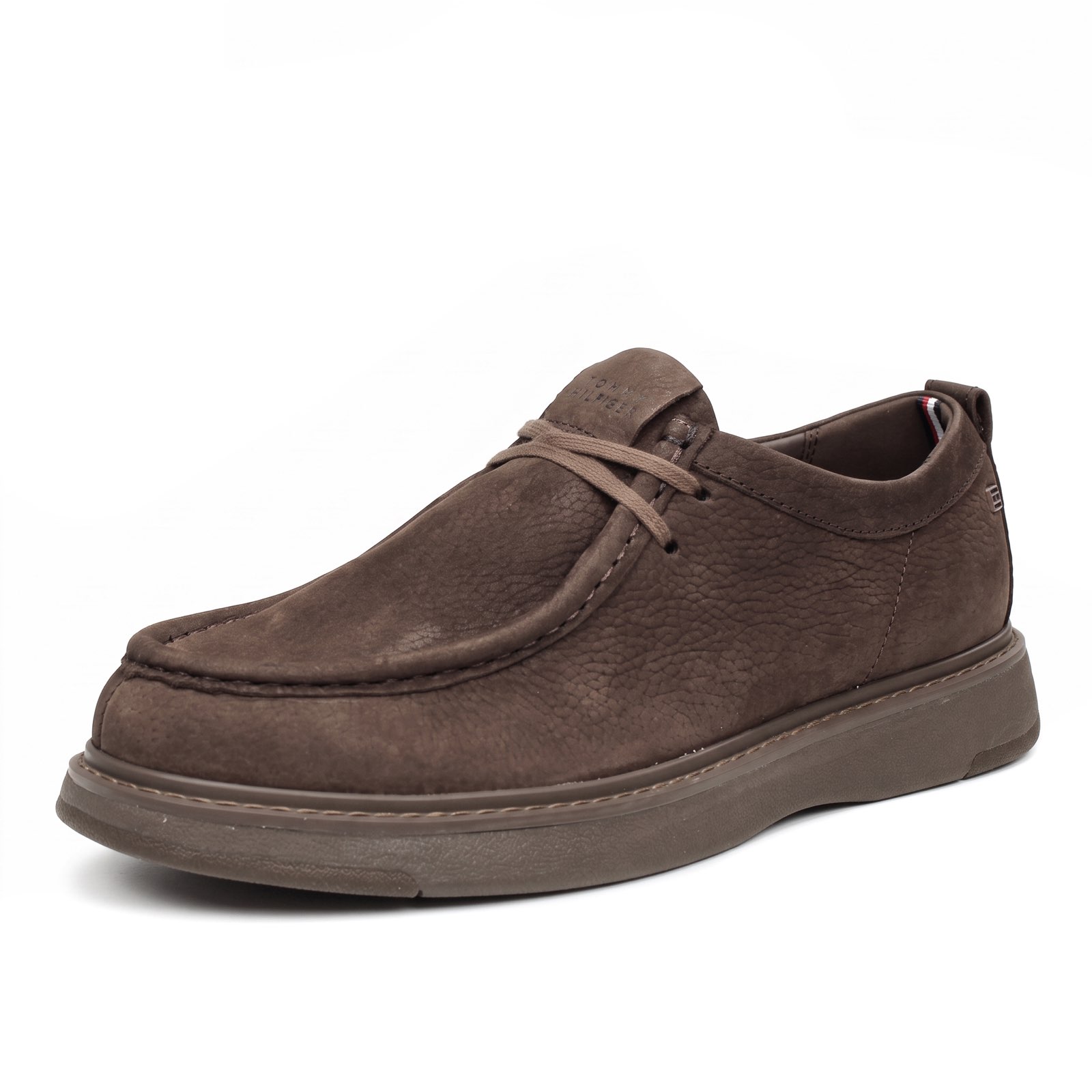 TOMMY HILFIGER Mocassins à lacets en cuir Homme marron