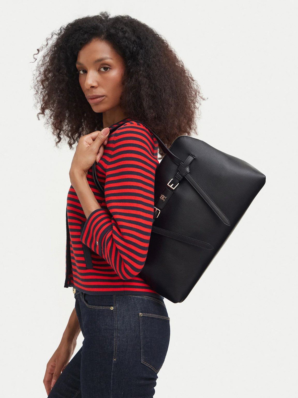 TOMMY HILFIGER TH Buckle Tote Damen schwarz Foto 2
