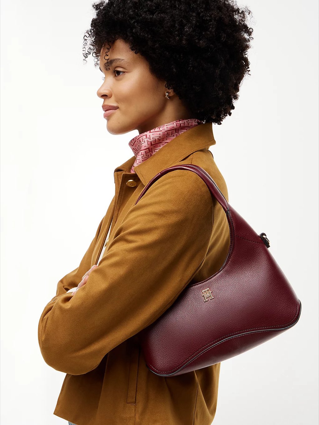 TOMMY HILFIGER TH Mini-Hobo-Tasche Damen bordeaux Foto 2