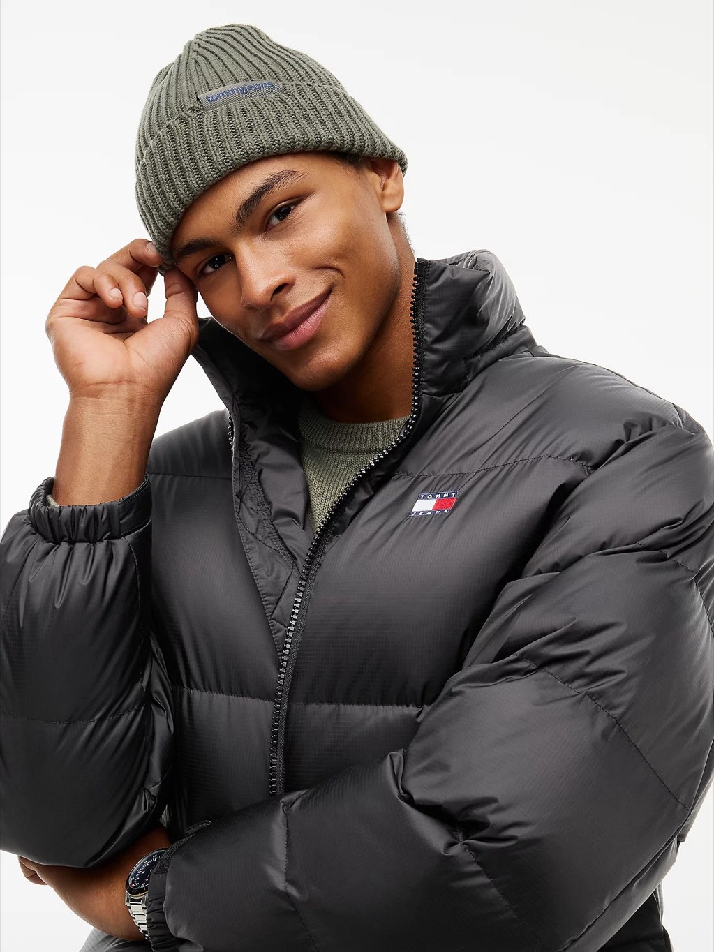TOMMY HILFIGER Bonnet avec logo TH Homme vert Photo 2