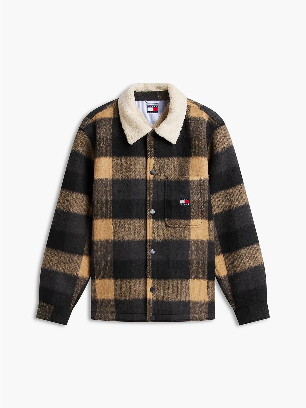 TOMMY HILFIGER Teddy-Kragen, gebürstet, geschliffen Herren multicolor