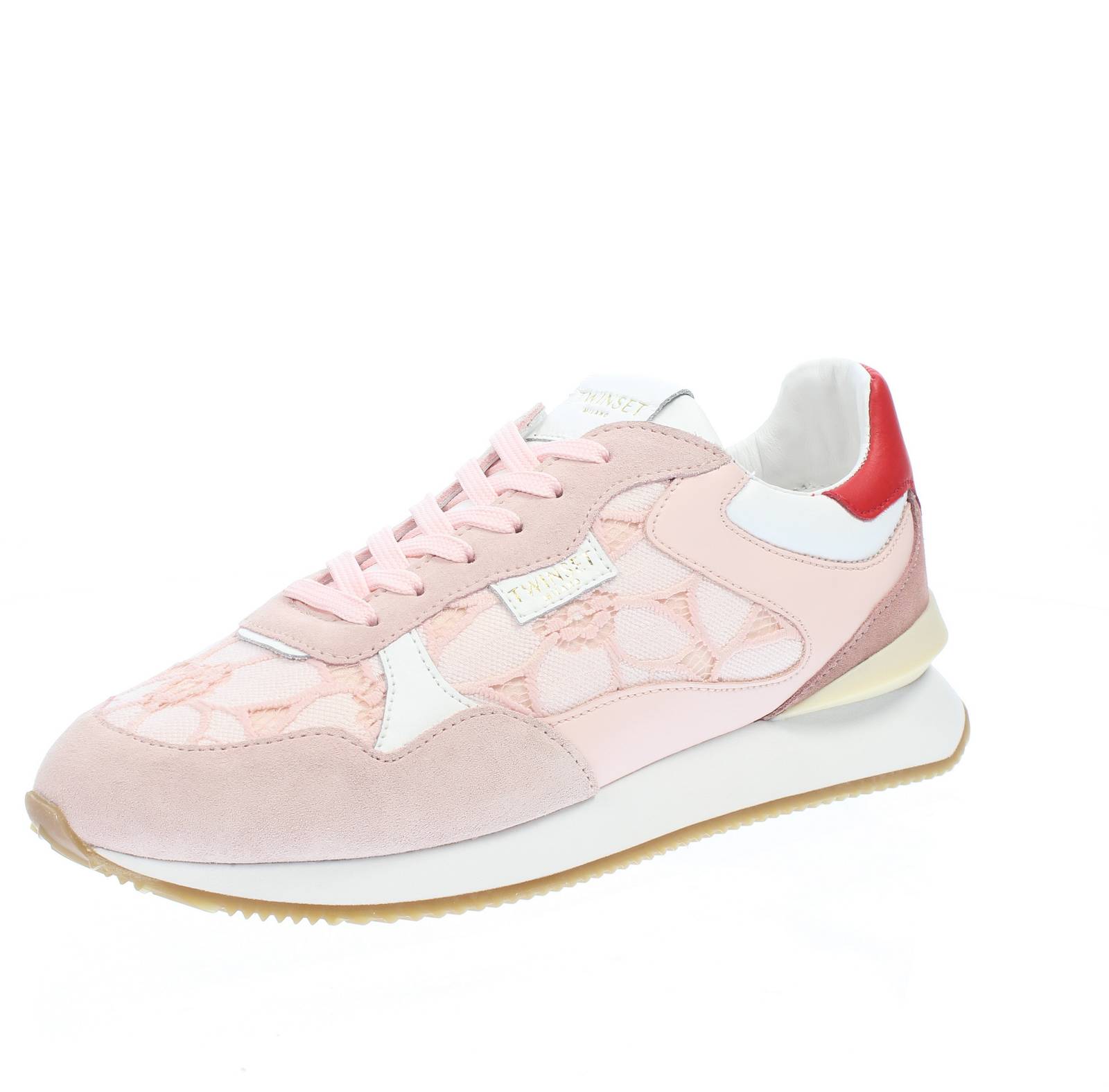 TWINSET  Sneakers aus Leder und Wildleder Damen rosa