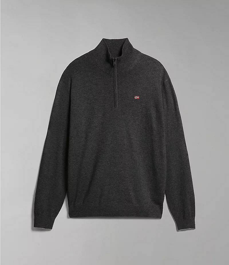NAPAPIJRI Damavand HZ 4 - Pullover mit halbem Reißverschluss Herren grau
