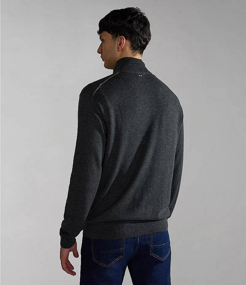 NAPAPIJRI Damavand HZ 4 - Sweater with Half Zip Man grey Photo 3