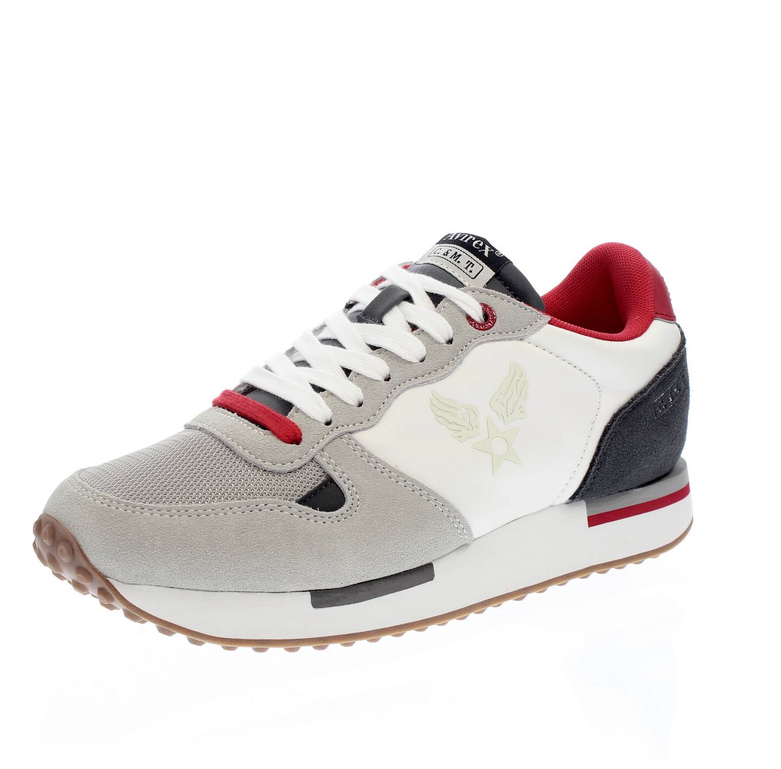 AVIREX Isaac - Sneakers basse in Suede e tessuto Uomo bianco