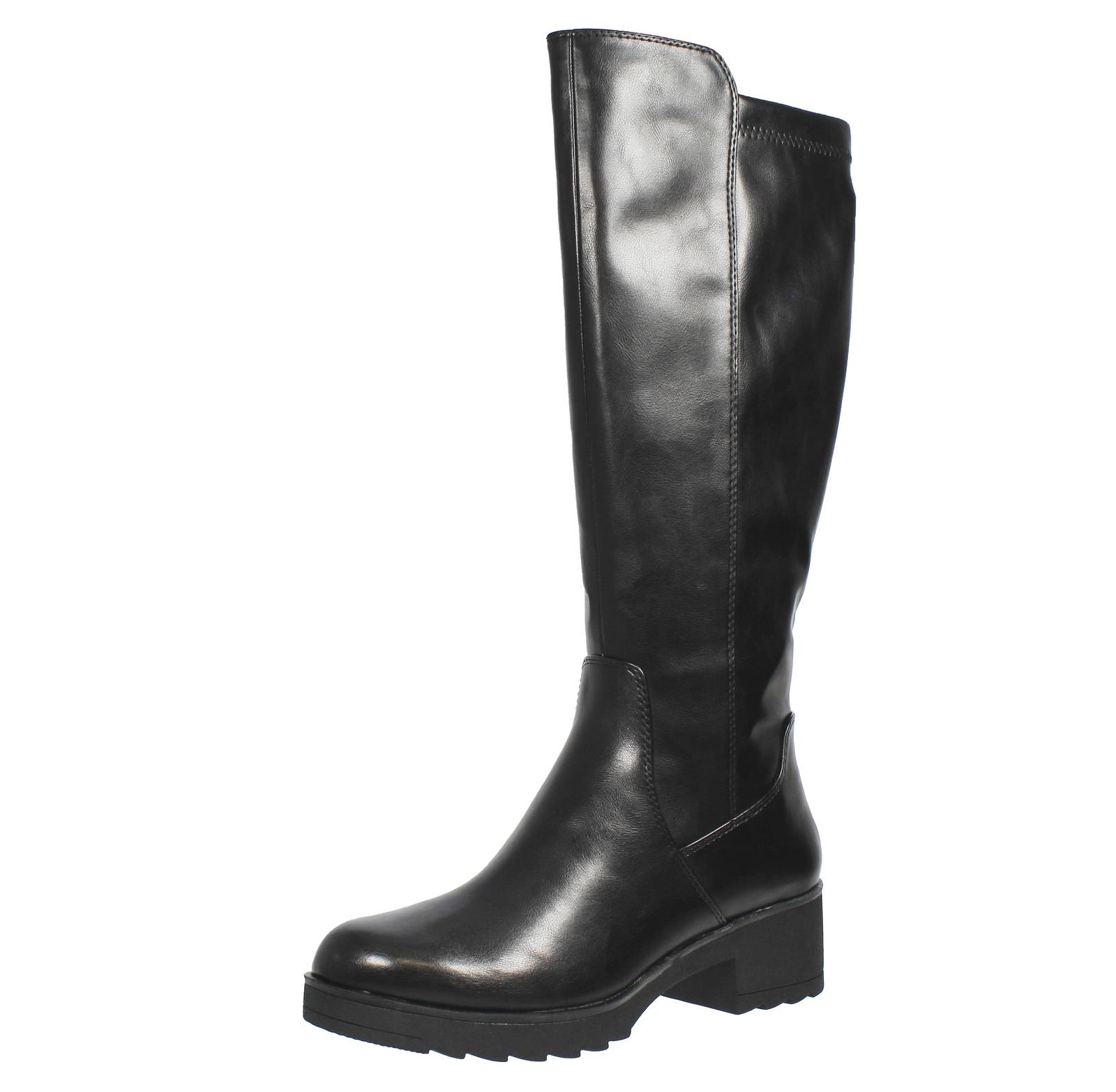 Marco Tozzi Kniestiefel mit weitem Absatz schwarz - Damen Schuhe Stiefel 19190₽