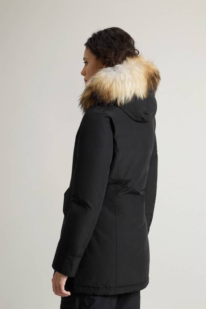 Woolrich Parka verde con cappuccio e pelliccia da bambina WKCPS2050
