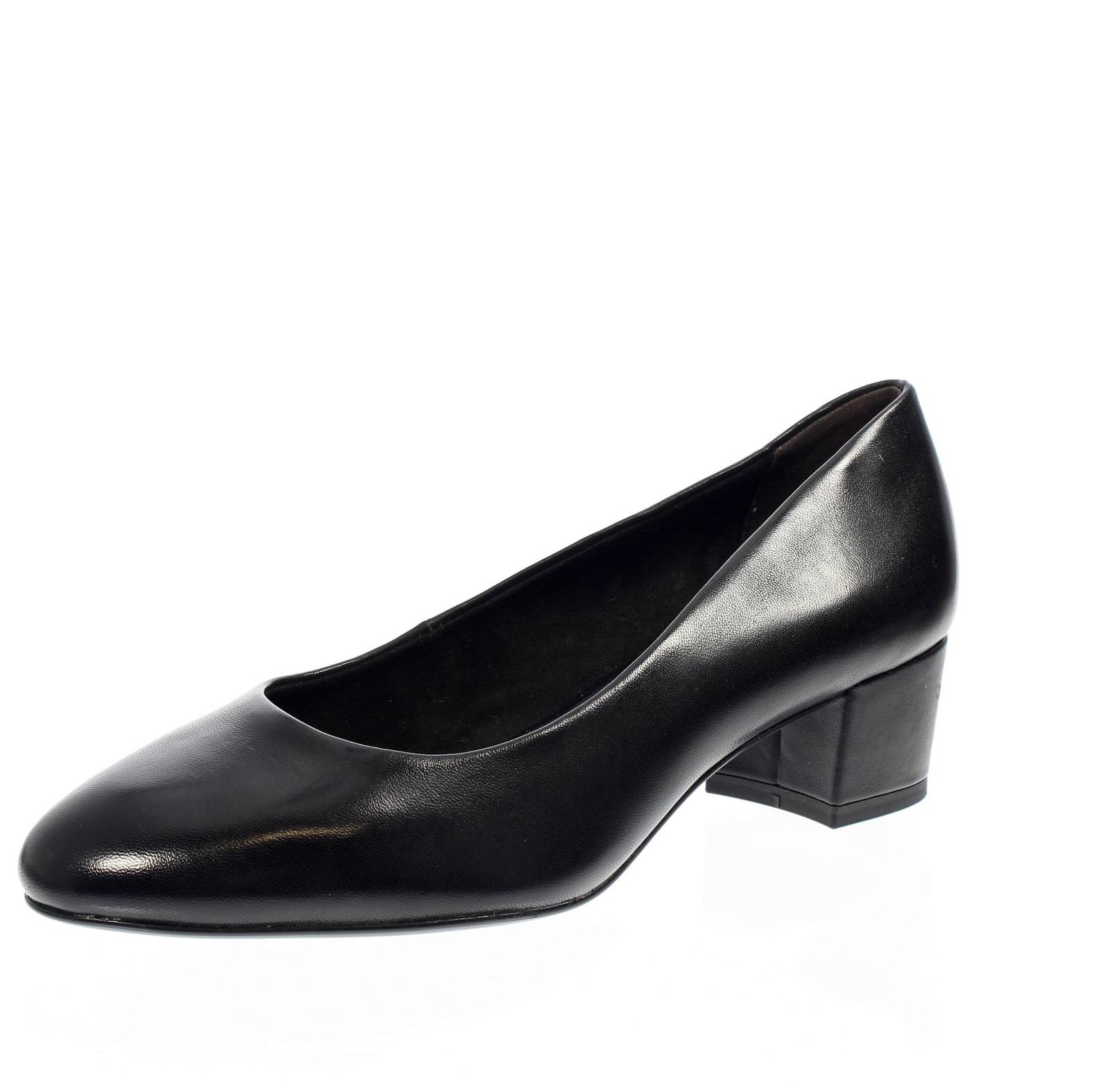 Tamaris Decolletè In Pelle Con Tacco Basso Nero - Donna Scarpe Decolletè