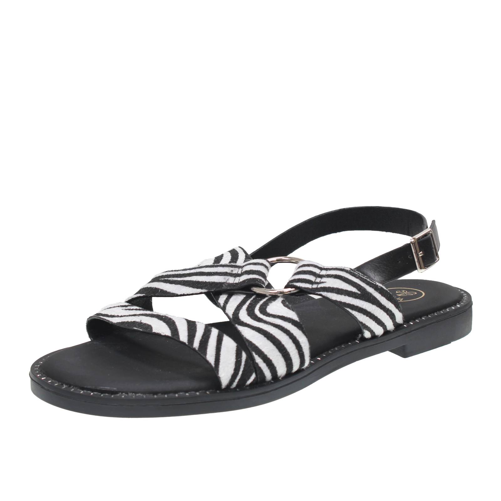 Galia Sandalen mit Schnalle schwarz - Damen Schuhe niedrige Sandalen