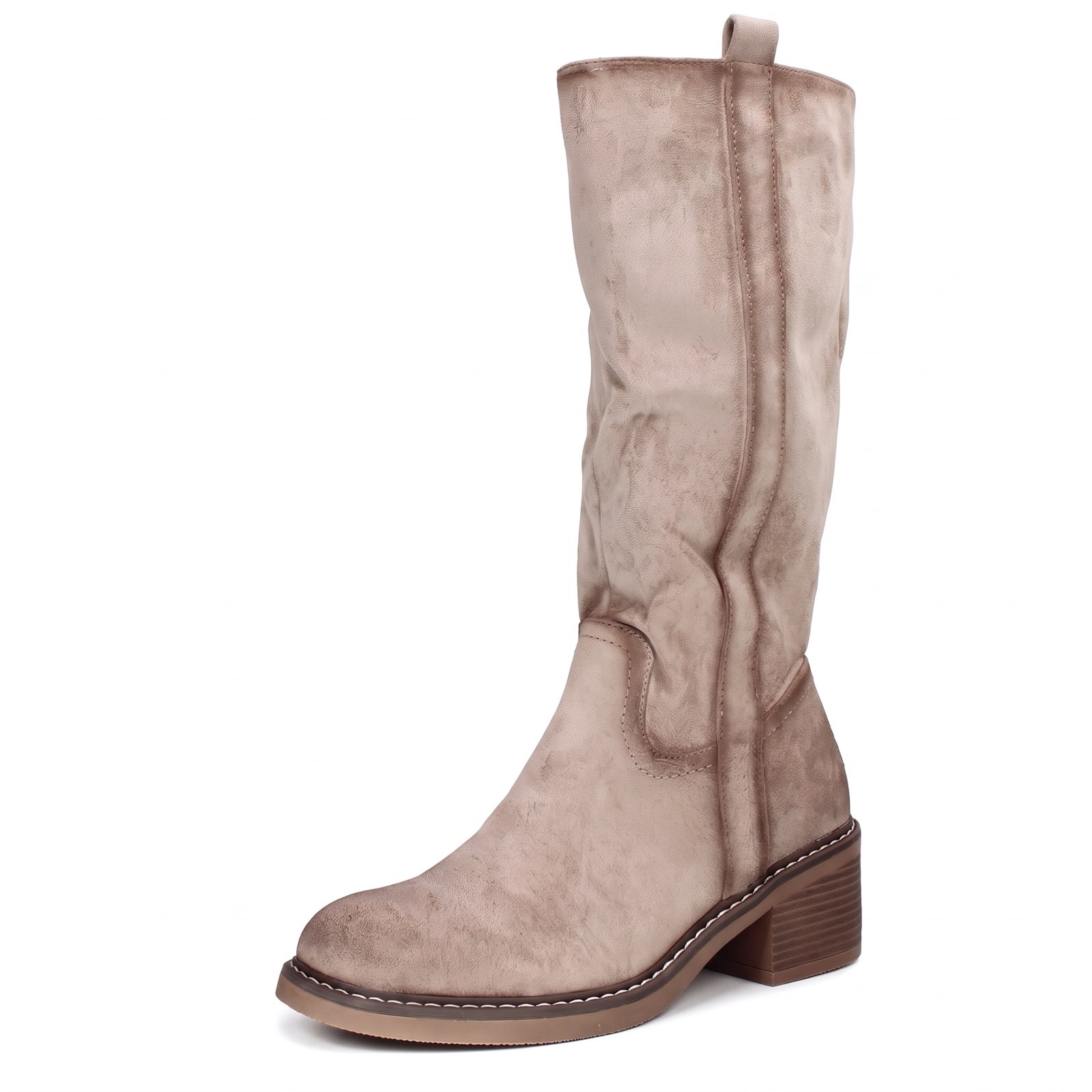 XTI REFRESH Stivali in Suede con cerniera Donna sabbia