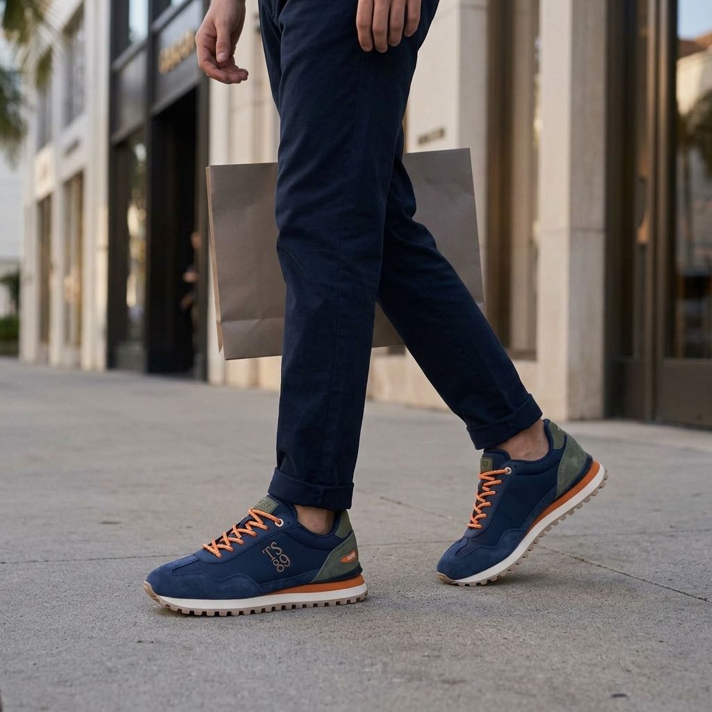 TEDDY SMITH Sneakers en daim et nylon Homme bleu Photo 2